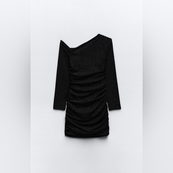 Zara Studded Asymmetrical Velvet Dress - Picture 5 of 8